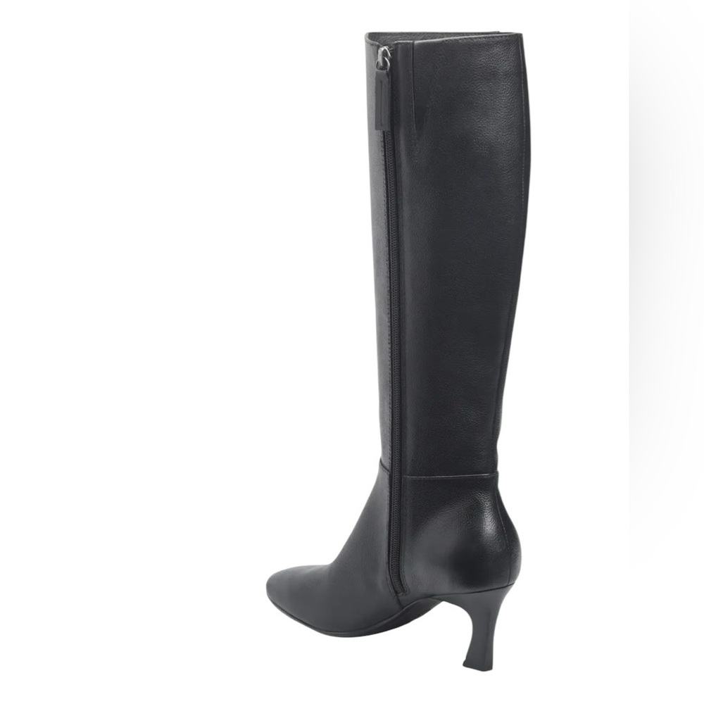 Sofft Boots Sonya Knee High Kitten Heel Pointed Toe Genuine Leather Black Size 8 - Picture 3 of 15